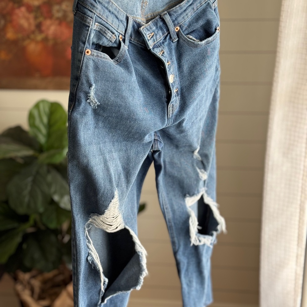 wild fable Distressed High Rise Straight Ankle - Picture 8 of 9